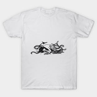 Mermaid line drawing T-Shirt